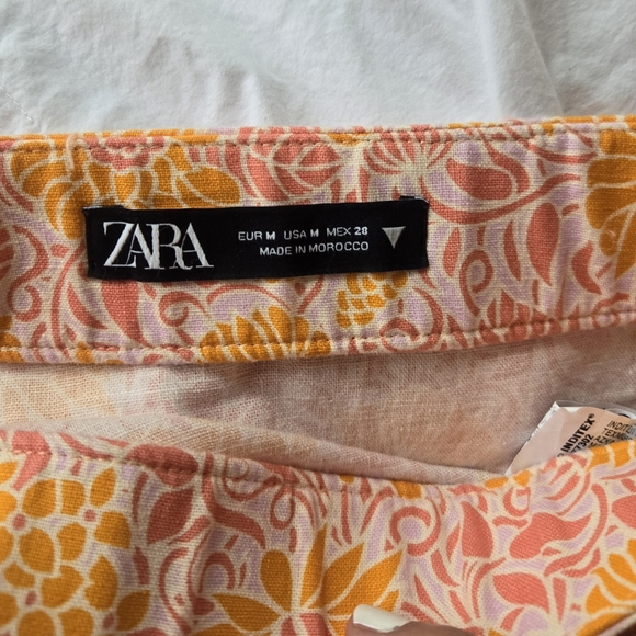 ZARA Floral Boho Linen Blend Mini Skirt - Picture 10 of 12